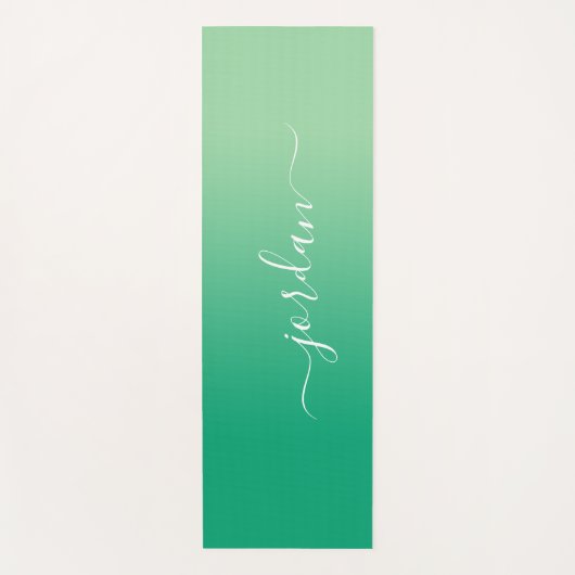 淡緑色ミニマルから淡緑色へのグラデーションスクリプト名 ヨガマット (正面)