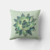 淡緑色モダンの緑色の多肉植物 クッション (裏面)