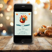 淡緑色予測できな水色トルコ感謝祭 招待状