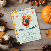 淡緑色予測できな水色トルコ感謝祭 招待状