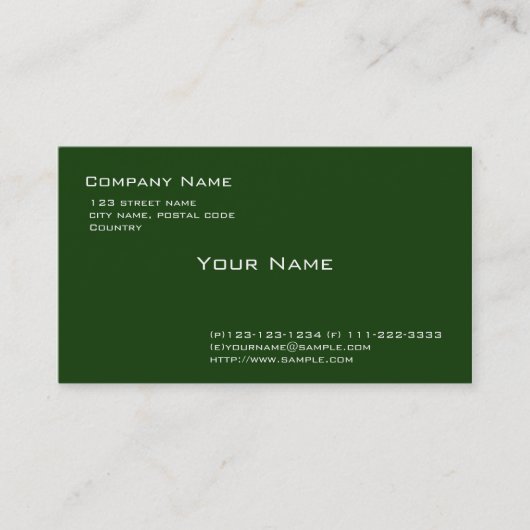 淡緑色 名刺 (正面)