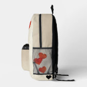 淡色のカスタマイズ可能なハート プリントバックパック (右)