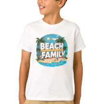 淡色のビーチファミリーキッズ