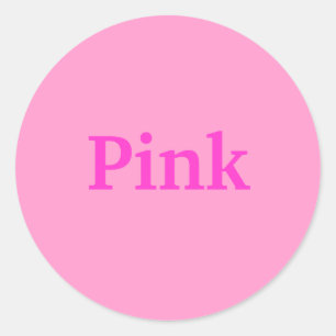 淡色のピンク色の単語PInkスタンプ ラウンドシール