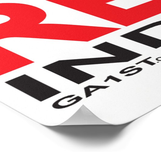 淡色の上に不可分のポスターブラック/レッド ポスター (角)