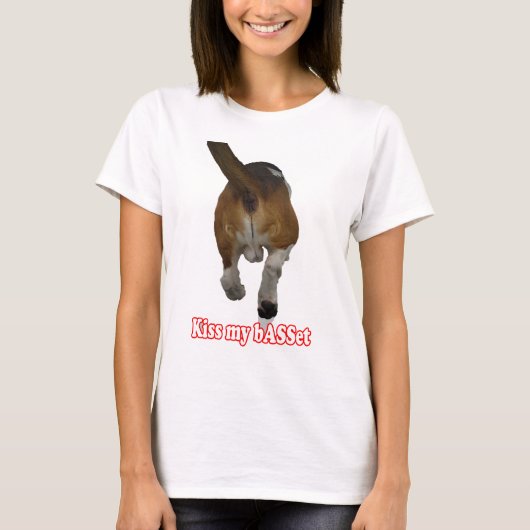 淡色の服装-私のバセット犬に接吻して下さい Tシャツ (正面)