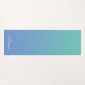 淡色ティール（緑がかった色）からコーンフラワーブルーへのグラデーション ヨガマット (正面(横))