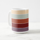 淡色無地ののストライプ温かい紅葉 コーヒーマグカップ (正面左)