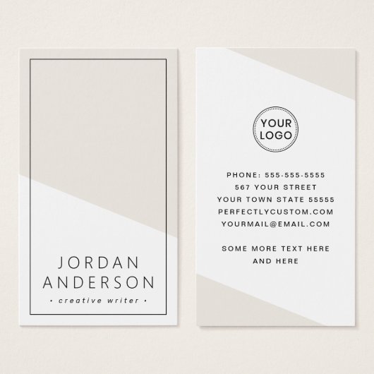 淡褐色モダンジオメトリック名刺 (正面&裏面)