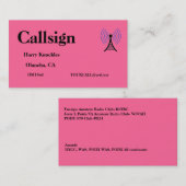 淡赤色アマチュア無線呼出符号 名刺 (正面/裏面)