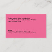 淡赤色アマチュア無線呼出符号 名刺 (裏面)