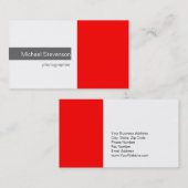 淡赤色グレー白色写真用名刺 名刺 (正面/裏面)