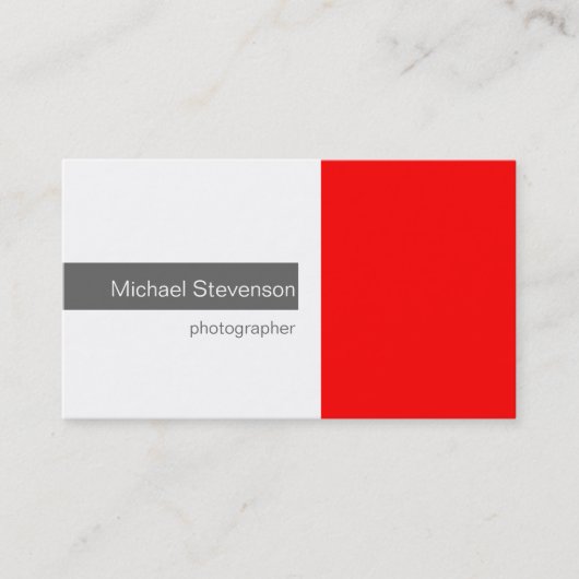 淡赤色グレー白色写真用名刺 名刺 (正面)