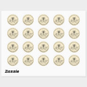 淡金色の無垢なオーガニックはちみつ瓶ラベル ラウンドシール (シート)