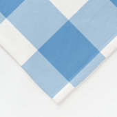 淡青と白のギンガムパターン フリースブランケット (角)