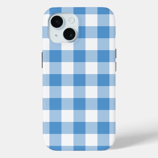 淡青と白のギンガムパターン Case-Mate iPhoneケース (裏面)
