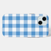 淡青と白のギンガムパターン Case-Mate iPhoneケース (裏面 (横))