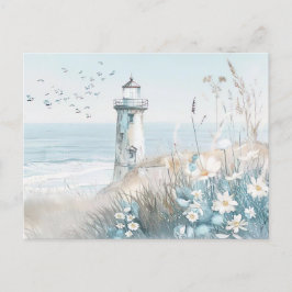 淡青と白の海岸風景 ポストカード