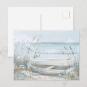 淡青と白の海岸風景 ポストカード (正面/裏面)
