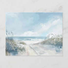 淡青と白の海岸風景 ポストカード