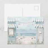 淡青と白の海岸風景 ポストカード (正面/裏面)