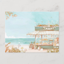 淡青と白の海岸風景 ポストカード