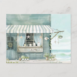 淡青と白の海岸風景 ポストカード