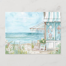 淡青と白の海岸風景 ポストカード