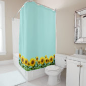 淡青エレガントのひまわり シャワーカーテン (インサイチュ)