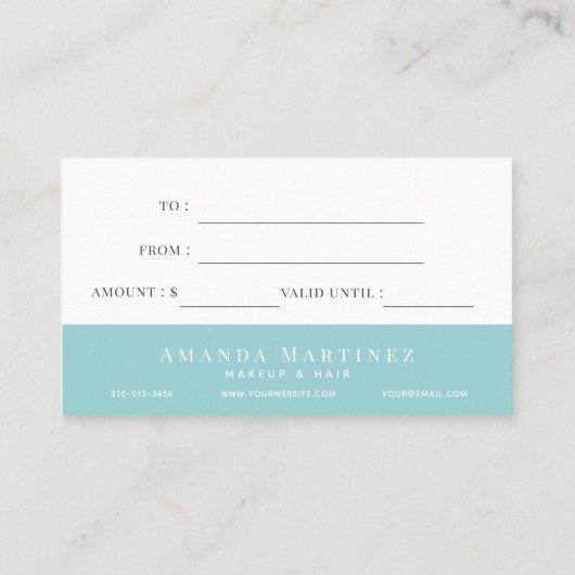 淡青エレガント水彩贈与証 名刺 (裏面)
