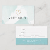 淡青エレガント水彩贈与証 名刺 (正面/裏面)