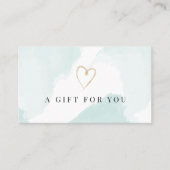 淡青エレガント水彩贈与証 名刺 (正面)