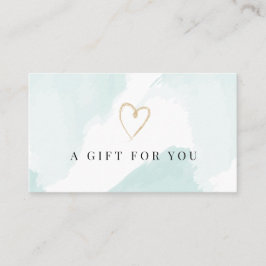 淡青エレガント水彩贈与証 名刺