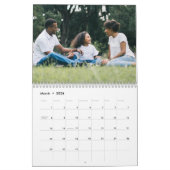 淡青モダン家族フォトカレンダー カレンダー (3月 2026)