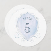 淡青水色紋丸テーブル番号 (正面/裏面)