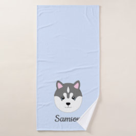淡青犬バスタオル バスタオル