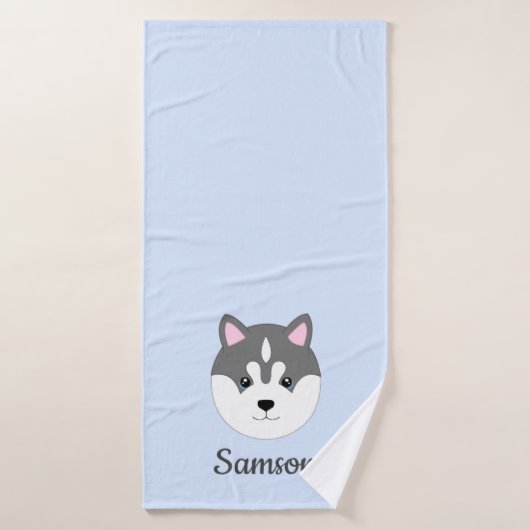 淡青犬バスタオル バスタオル (バスタオル)
