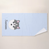 淡青犬バスタオル バスタオル (バスタオル)