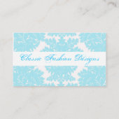 淡青色および麻布のダマスク織の名刺 名刺 (裏面)