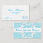 淡青色および麻布のダマスク織の名刺 名刺 (正面/裏面)