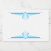 淡青色のアールデコ要素 フードラベル (シングルラベル)