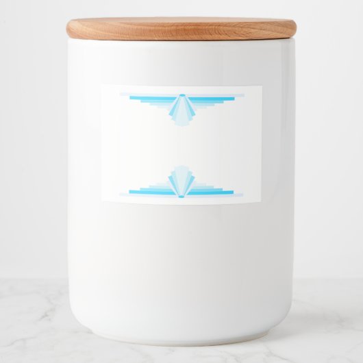 淡青色のアールデコ要素 フードラベル (正面)