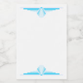 淡青色のアールデコ要素 フードラベル (シングルラベル)