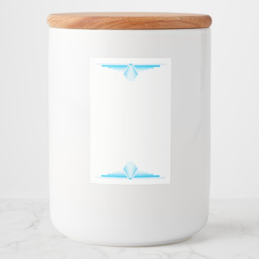 淡青色のアールデコ要素 フードラベル (正面)