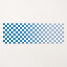 淡青色のオムレパター市松模様にン ヨガマット