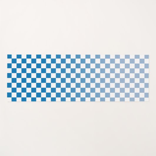 淡青色のオムレパター市松模様にン ヨガマット (正面(横))