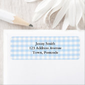 淡青色のギンガムパターン ラベル (インサイチュ)