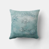 淡青色のクリスマスの枕 クッション (裏面)