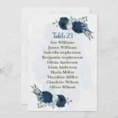 淡青色のネイビー花席表 招待状 (正面/裏面)