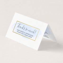 淡青色の水色のモダン金ゴールドサンキューカード